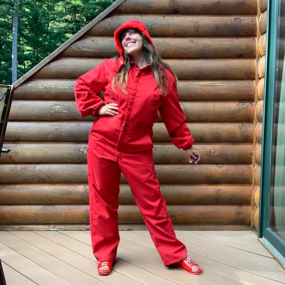 Vintage Sears Red Insulated Winter Snow Suit